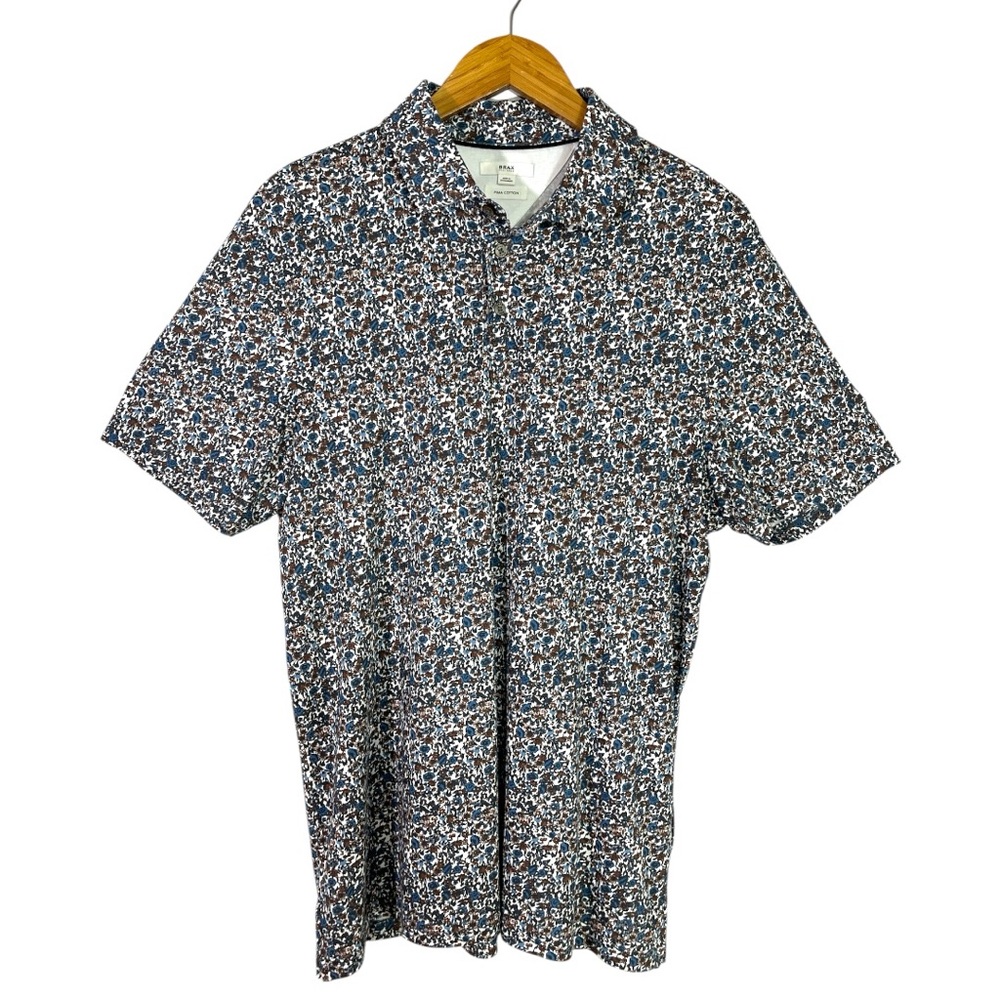 Brax Style Pico Polo Floral Print Mens Size Large